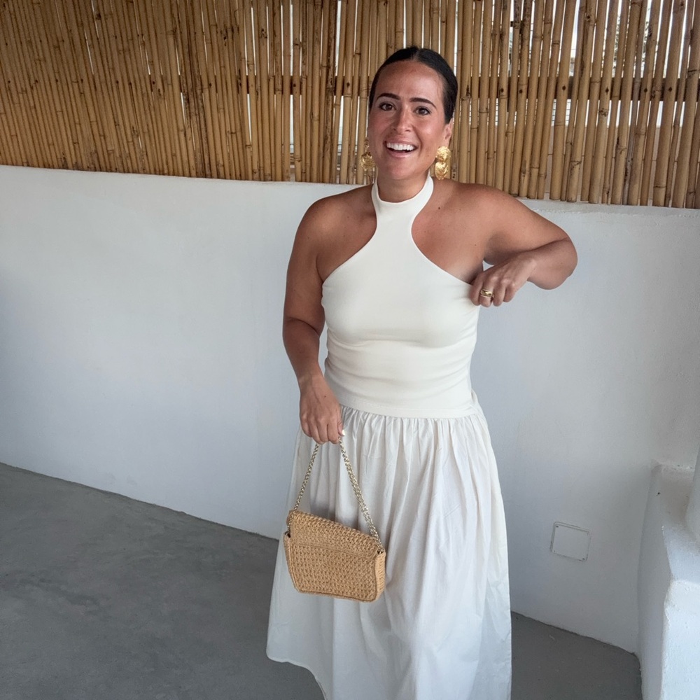 Zara Cream high neck Dress